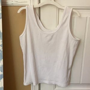 Athletic Works solid white ribbed tank